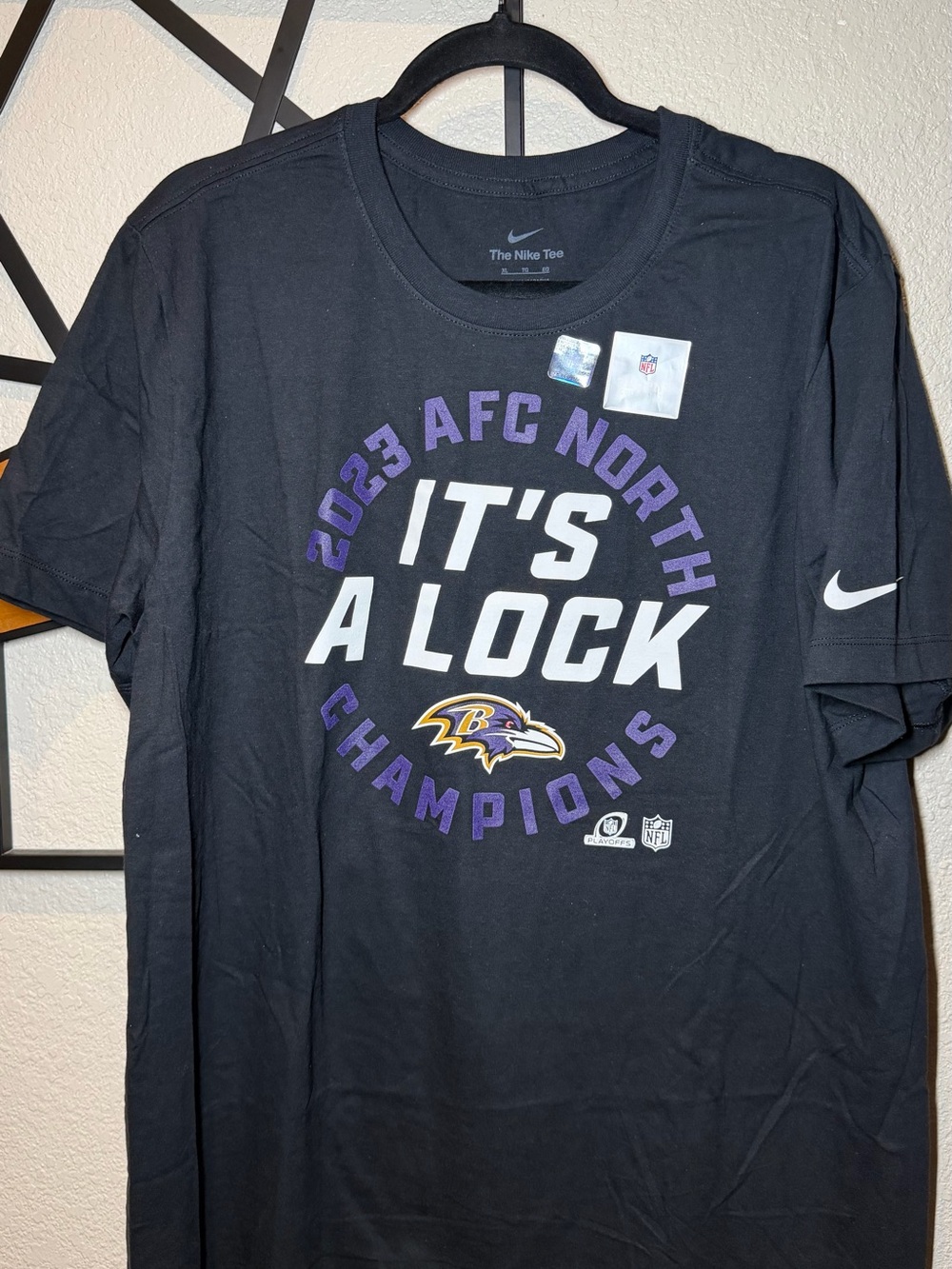 Nike Black Ravens 2023 AFC North "It's A Lock" Tee